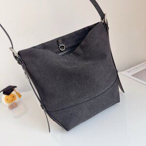 Lemaire Women's Black Small Belted Tote Bag